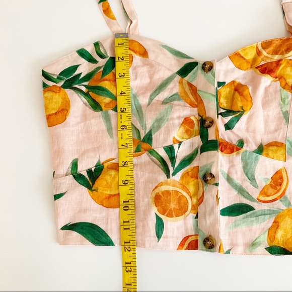 NWT Parker Linen Orange Print Crop Top - Picture 12 of 15